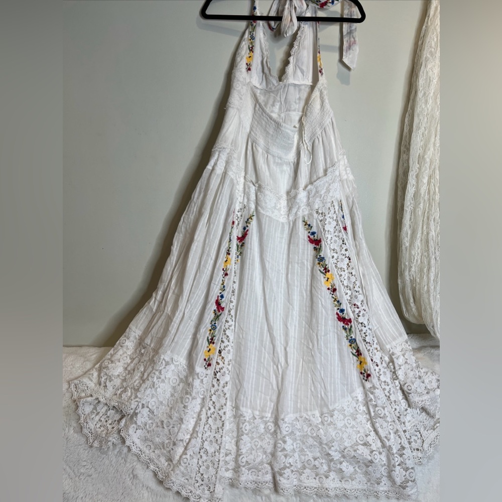 Free People Keila Embroidered Lace Vintage Midi Dress - Picture 7 of 8